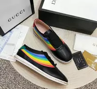 baskets paire de chaussures gucci femmes crystal rainbow black